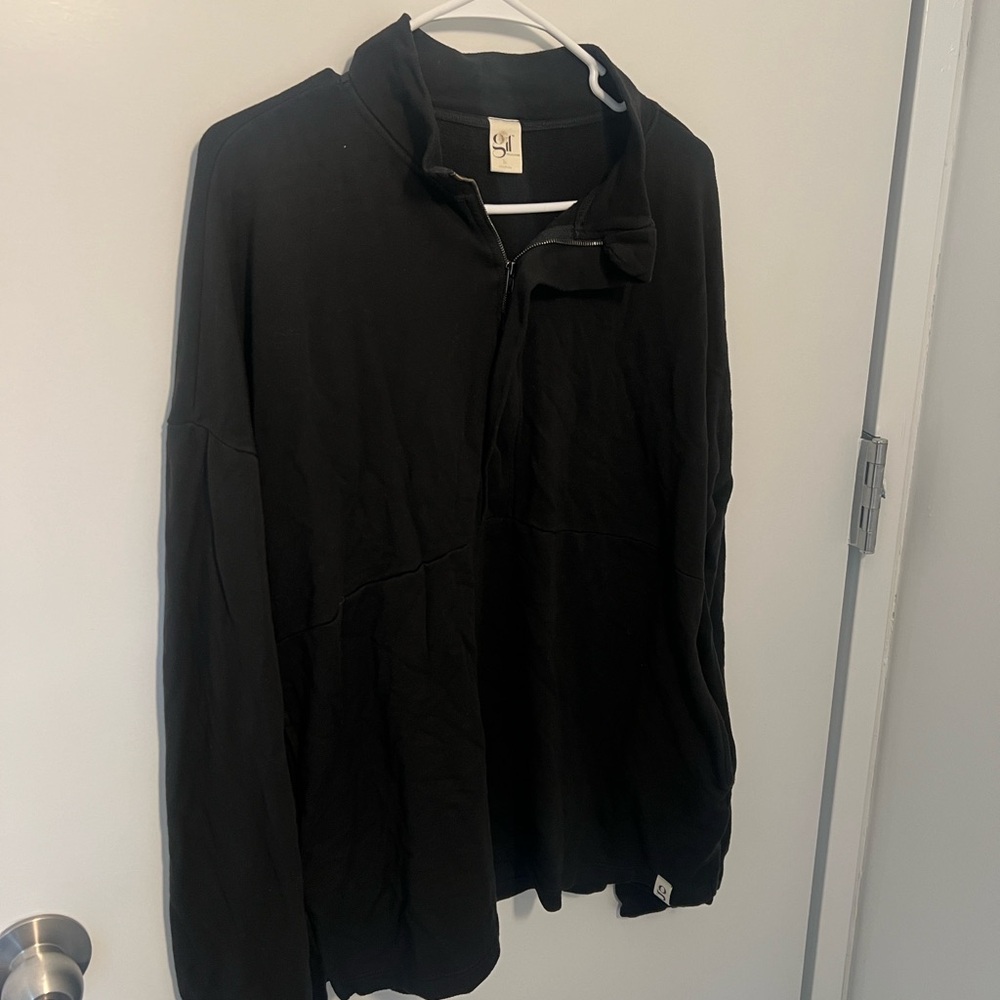 New without Tags Black Quarter-Zip Pullover